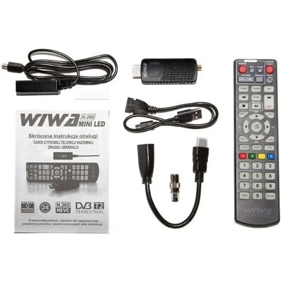 Tuner Wiwa DVB-T/T2 H.265 Mini LED - Récepteur TV Tuner Wiwa DVB-T/T2 H.265 Mini LED - Récepteur TV