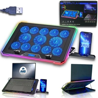 Aabcooling Quantum - Regulowany cichy podkład chłodzący na laptopa - 10"~17" laptop Aabcooling Quantum - Regulowany cichy podkład chłodzący na laptopa - 10"~17" laptop