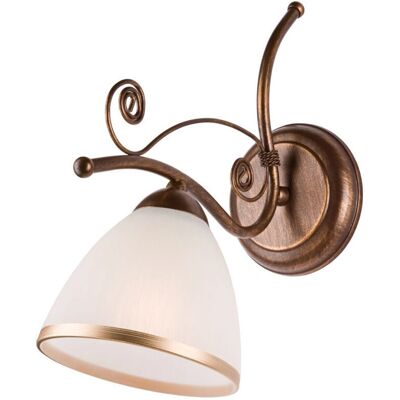 Lamkur Lighting Retro kinkiet - Szkliwny klosz - Brązowy - E27 Lamkur Lighting Retro kinkiet - Szkliwny klosz - Brązowy - E27