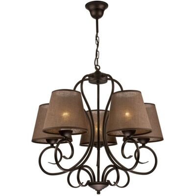 Lamkur Lighting Lorenzo Mehrarm Pendelleuchte - Stoffschirm - Braun - Deckenleuchte Lamkur Lighting Lorenzo Mehrarm Pendelleuchte - Stoffschirm - Braun - Deckenleuchte