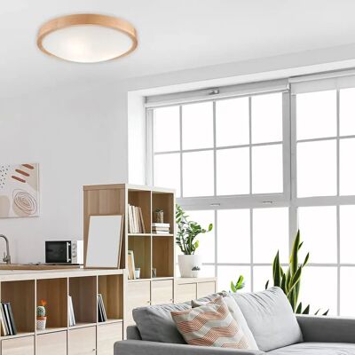 Lamkur Anello 41308 Lampe Plafond en Bois Blanc - Publicité Lamkur Anello 41308 Lampe Plafond en Bois Blanc - Publicité