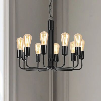 Lamkur Tiffany 44576 Taklampa - Modern, Svart, 10 Ljus, E27 Lamkur Tiffany 44576 Taklampa - Modern, Svart, 10 Ljus, E27