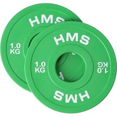 HMS CBRS10 Olimpijska płyta - Zielona 2x1kg HMS CBRS10 Olimpijska płyta - Zielona 2x1kg