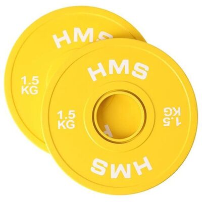 HMS Olympische Gewichtsscheiben - 2 Stück, 1,5kg, Gummibeschichtet HMS Olympische Gewichtsscheiben - 2 Stück, 1,5kg, Gummibeschichtet