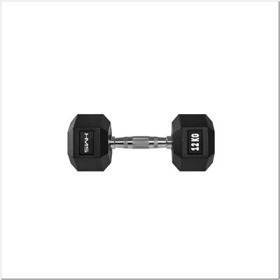 HMS Haltère à Poids Fixe 12kg - Type Fitness - Publicité HMS Haltère à Poids Fixe 12kg - Type Fitness - Publicité