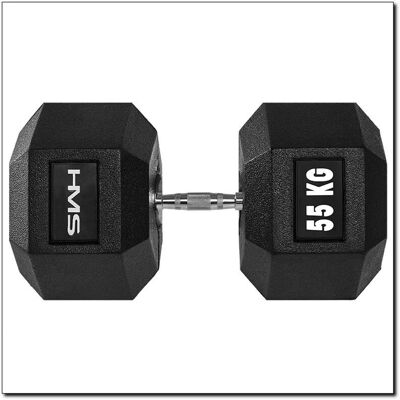HMS Fitness HEX PRO 55 Stała waga hantle - 55 kg HMS Fitness HEX PRO 55 Stała waga hantle - 55 kg