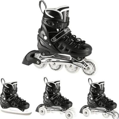 NILS Extreme NH10905.2 Schwarz 4-in-1 Schlittschuhe - Eis/Inline/Roller/Hockey NILS Extreme NH10905.2 Schwarz 4-in-1 Schlittschuhe - Eis/Inline/Roller/Hockey