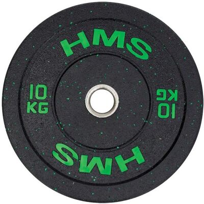 HMS HMS Fitness HTBR10 Disco di peso olimpico rivestito in gomma HMS HMS Fitness HTBR10 Disco di peso olimpico rivestito in gomma