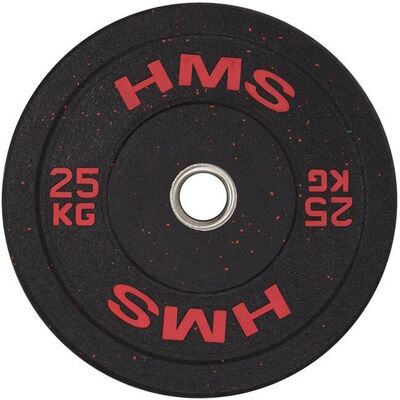 HMS Fitness HTBR25 25kg Olimpijski talerz z gumowym pokryciem - Talerz wagowy HMS Fitness HTBR25 25kg Olimpijski talerz z gumowym pokryciem - Talerz wagowy