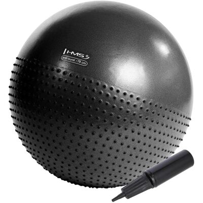 HMS Oefenbal - Anti-Burst Massageoppervlak, 75cm Zwart HMS Oefenbal - Anti-Burst Massageoppervlak, 75cm Zwart