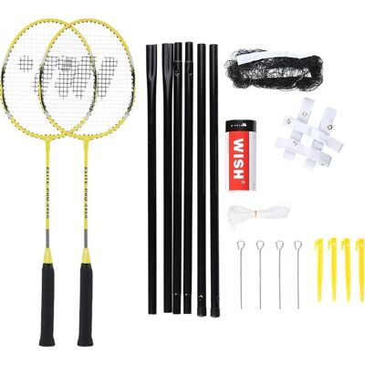 Wish Alumtec Badminton-Set - 2 Schläger, 3 Federbälle, Netz Wish Alumtec Badminton-Set - 2 Schläger, 3 Federbälle, Netz