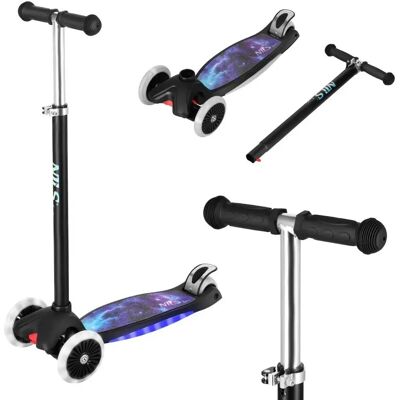 NILS FUN - HLB1310 - Schwarz - LED-Räder - Kinderscooter NILS FUN - HLB1310 - Schwarz - LED-Räder - Kinderscooter