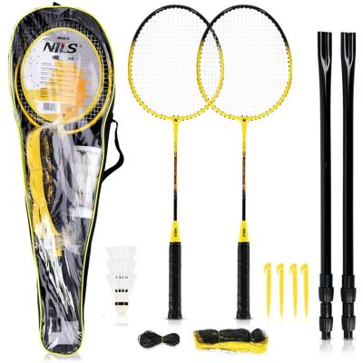 Nils Extreme NR 262 Aluminium Badminton Set - 2 rackets, veren, 600x60cm net Nils Extreme NR 262 Aluminium Badminton Set - 2 rackets, veren, 600x60cm net