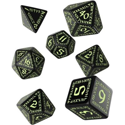 Q Workshop Runic Glow-in-the-Dark Dice Set - Role Playing Game Dice Q Workshop Runic Glow-in-the-Dark Dice Set - Role Playing Game Dice