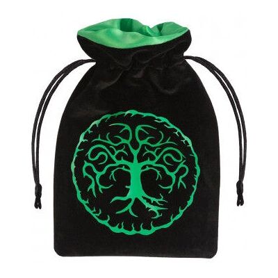 Q Workshop Schwarze Grüne Velours Würfeltasche - Rollenspiel Zubehör Q Workshop Schwarze Grüne Velours Würfeltasche - Rollenspiel Zubehör