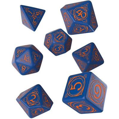 Q Workshop Wizard Dark Blue & Orange RPG Dice - 7pcs Q Workshop Wizard Dark Blue & Orange RPG Dice - 7pcs