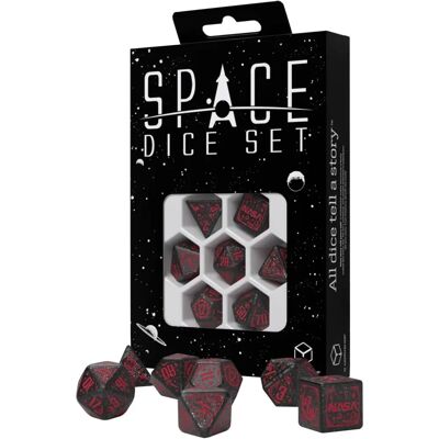 Set di Dadi Spaziali - Voyager Glitter Nero - Set di Dadi Set di Dadi Spaziali - Voyager Glitter Nero - Set di Dadi