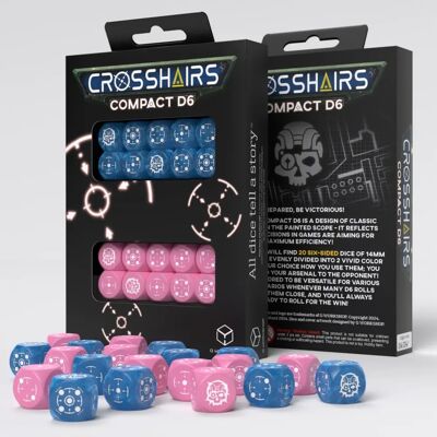 Q Workshop Crosshairs Kompakte D6 - Blau & Pink - Würfelset Q Workshop Crosshairs Kompakte D6 - Blau & Pink - Würfelset