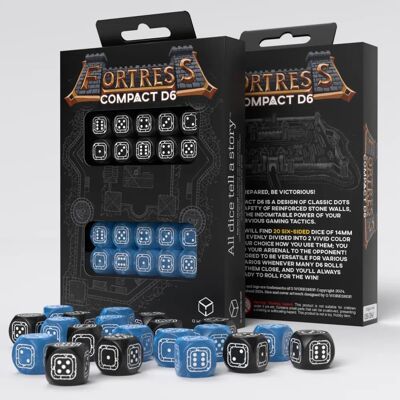 Set Fortress Compact D6 - Černá a modrá pro RPG Set Fortress Compact D6 - Černá a modrá pro RPG