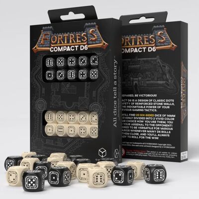 Q Workshop Fortress Compact D6 - Black & Beige - RPG Dice Set Q Workshop Fortress Compact D6 - Black & Beige - RPG Dice Set