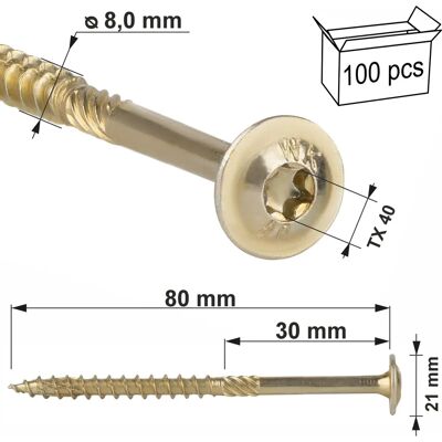 KLIMAS WKCP-08080 8x80 TX-40 zinc-coated Wood screw KLIMAS WKCP-08080 8x80 TX-40 zinc-coated Wood screw