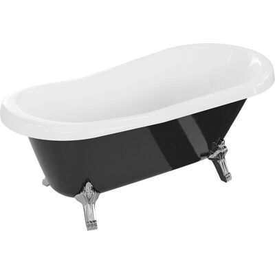 Mexen Retro wolnostojąca wanna - 150x73 cm biało/czarna nogi chrom Mexen Retro wolnostojąca wanna - 150x73 cm biało/czarna nogi chrom