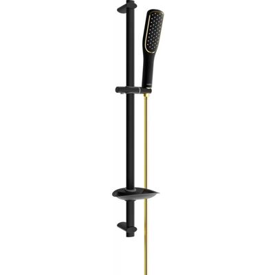 Mexen - DB49 - Black/Gold finish - Regulowane uchwyty - Zestaw prysznicowy Mexen - DB49 - Black/Gold finish - Regulowane uchwyty - Zestaw prysznicowy