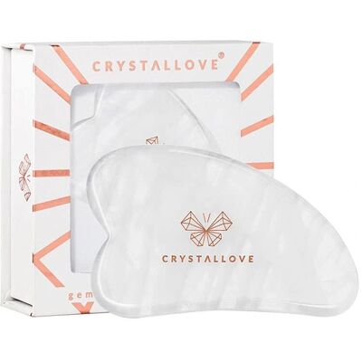 Crystallove Przejrzysty kwarc Gua Sha narzędzie do masażu - Narzędzie Crystallove Przejrzysty kwarc Gua Sha narzędzie do masażu - Narzędzie