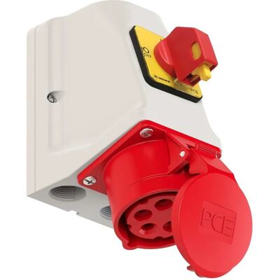 PCE 925-6w Enchufe de poder rojo de 5 polos - Power outlet PCE 925-6w Enchufe de poder rojo de 5 polos - Power outlet