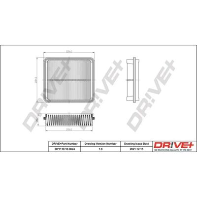 Drive+ - DFA0624 - 230mm - 201mm - 55mm - Luftfilter Drive+ - DFA0624 - 230mm - 201mm - 55mm - Luftfilter