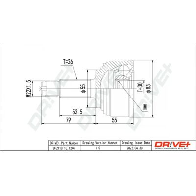 Honda Civic Antriebswellengelenk Satz - Radseite, 135mm, M22x1.5, 55mm Honda Civic Antriebswellengelenk Satz - Radseite, 135mm, M22x1.5, 55mm