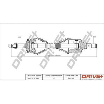 Toyota DP2110100909 Antriebswelle - 945mm, M22x1.5, Zahnrad, Dichtring Toyota DP2110100909 Antriebswelle - 945mm, M22x1.5, Zahnrad, Dichtring