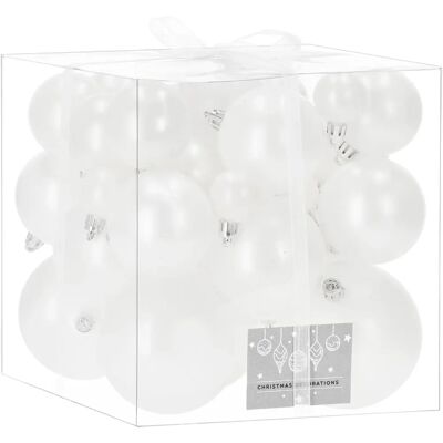 Springos Palline Natalizie Bianco Perla - Decorazioni Albero Springos Palline Natalizie Bianco Perla - Decorazioni Albero