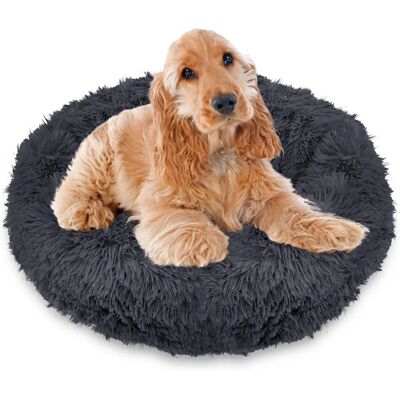Springos Koiranpeti - 80cm Pyöreä Cozy Sametti Harmaa Springos Koiranpeti - 80cm Pyöreä Cozy Sametti Harmaa