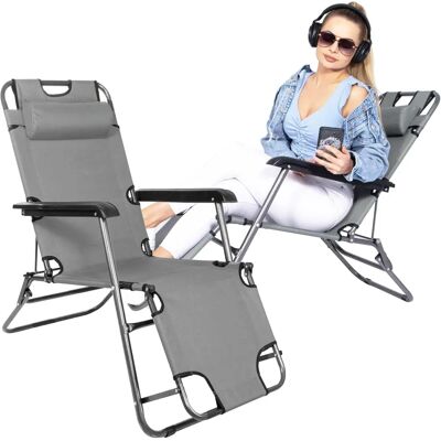 Springos Přenosné skládací kovové lehátko - Zahradní relaxační nábytek Springos Přenosné skládací kovové lehátko - Zahradní relaxační nábytek