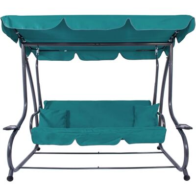 Banquette de jardin Springos Turquoise avec Tente - 3 Places - Publicité Banquette de jardin Springos Turquoise avec Tente - 3 Places - Publicité