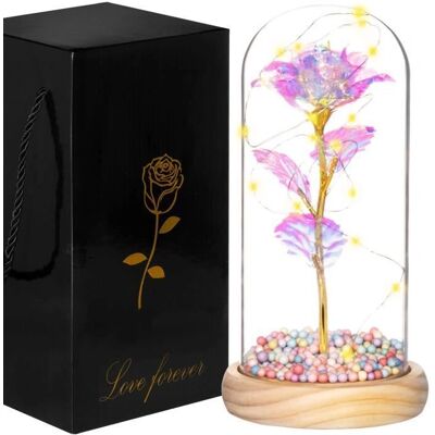 Springos Tyylikäs Lasikupoli Ruusu - LED Valo, 22cm Springos Tyylikäs Lasikupoli Ruusu - LED Valo, 22cm