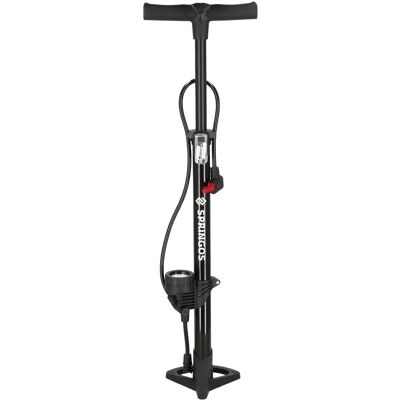 Pompe à vélo Springos avec Manomètre - 11 Bar - Tête Double - Publicité Pompe à vélo Springos avec Manomètre - 11 Bar - Tête Double - Publicité