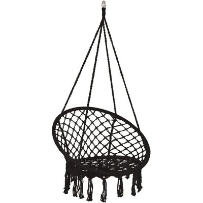 Závěsná židle Springos - Černá - Stylové boho provedení - Vnitřní & Venkovní Závěsná židle Springos - Černá - Stylové boho provedení - Vnitřní & Venkovní