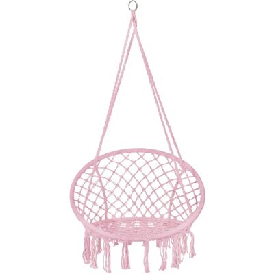 Chaise suspendue Springos - Décor bohème rose pour jardin - Publicité Chaise suspendue Springos - Décor bohème rose pour jardin - Publicité