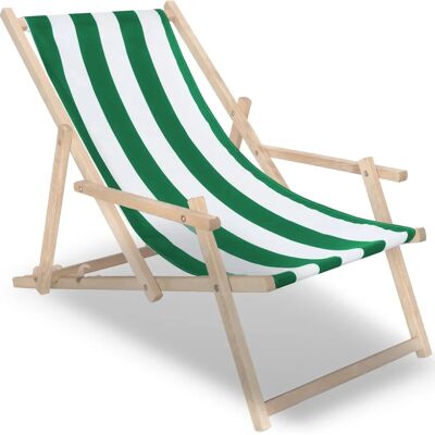 Chaise de plage en bois Springos - Lounge de jardin ou plage - Multicolore - Publicité Chaise de plage en bois Springos - Lounge de jardin ou plage - Multicolore - Publicité