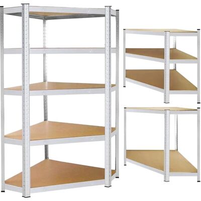 SPRINGOS Mensola ad angolo - 124x180x90 cm - 5 ripiani SPRINGOS Mensola ad angolo - 124x180x90 cm - 5 ripiani