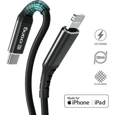 Crong CrG-AL15USCL-BLK Lightning-Kabel - 1,5 m, Schwarz - Zubehör Crong CrG-AL15USCL-BLK Lightning-Kabel - 1,5 m, Schwarz - Zubehör