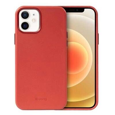 Coque en Cuir Rouge Crong pour iPhone 12 - Fine, Protectrice, Élégante - Publicité Coque en Cuir Rouge Crong pour iPhone 12 - Fine, Protectrice, Élégante - Publicité