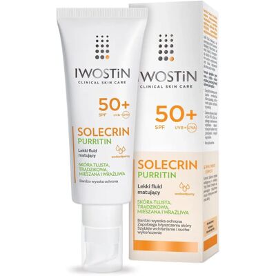 Iwostin Solecrin SPF 50+ Sonnenschutz für fettige, zu Akne neigende Haut Iwostin Solecrin SPF 50+ Sonnenschutz für fettige, zu Akne neigende Haut