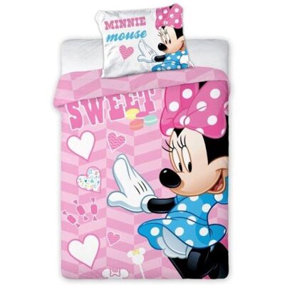 Disney Minnie Mouse Roze Katoenen Dekbedovertrek - 100x135cm Disney Minnie Mouse Roze Katoenen Dekbedovertrek - 100x135cm