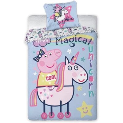 Peppa Pig Mityczny Jednorożec - Odwracany pokrowiec na kołdrę - 140x200 cm Peppa Pig Mityczny Jednorożec - Odwracany pokrowiec na kołdrę - 140x200 cm