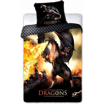 Dragons - Ognisty Smok - 160x200 - 70x80 - Zestaw pościeli Dragons - Ognisty Smok - 160x200 - 70x80 - Zestaw pościeli