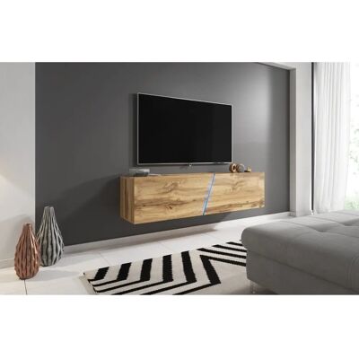 Meuble TV en bois PETITS-MEUBLES avec 2 portes - 160cm - Publicité Meuble TV en bois PETITS-MEUBLES avec 2 portes - 160cm - Publicité
