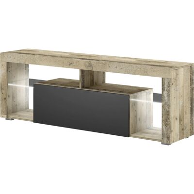 PETITS-MEUBLES Meuble TV Kiron - 140cm, LED, Gris - Publicité PETITS-MEUBLES Meuble TV Kiron - 140cm, LED, Gris - Publicité